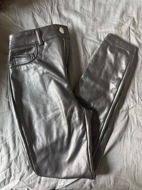 INC International Concepts Black Faux Leather Skinny Jeans- PETITE
